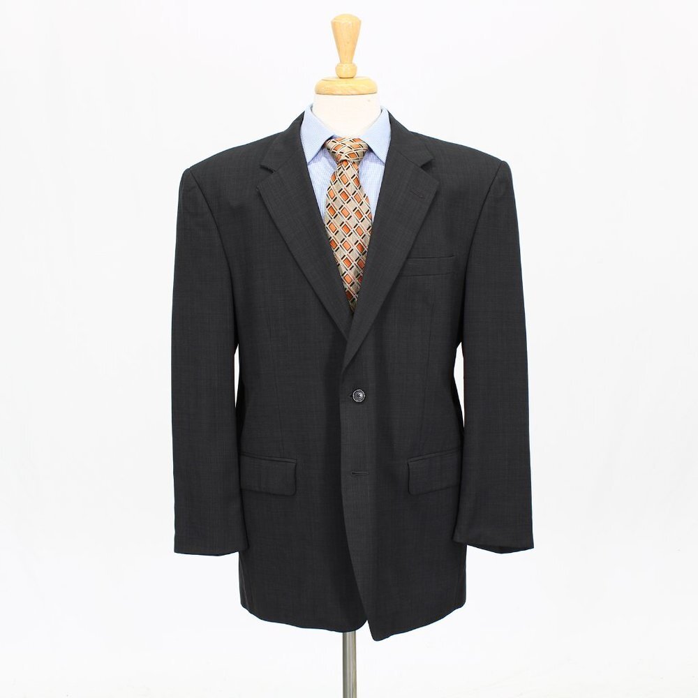 Jos. A. Bank 46R Gray Solid 2-Button Sport Coat Blazer Jacket V242